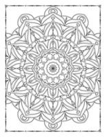 Schwarz-Weiß-Mandala zum Ausmalen von Seiten im Innenraum. Innere einer Malseite. Gekritzel-Mandala-Strichzeichnungen. dekoration mandala ornament design set vektor. vektor