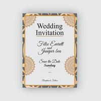 Design von Luxus-Hochzeitseinladungskarten vektor
