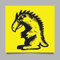 Dinosaurier-Logo auf Papier gezeichnet vektor