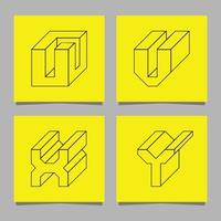 alfabet logotyp skapas med geometrisk former dragen på papper vektor