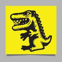 Dinosaurier-Logo auf Papier gezeichnet vektor