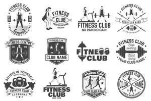 Fitness-Club-Abzeichen. Vektor. für Fitnesscenter-Embleme, Fitnessstudio-Schilder und andere. vektor