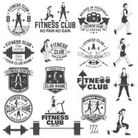 Fitness-Club-Abzeichen. Vektor. für Fitnesscenter-Embleme, Fitnessstudio-Schilder und andere. vektor