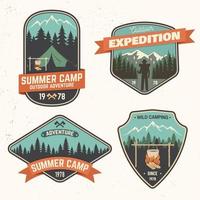 Sommercamp-Patch. Vektor-Illustration. konzept für hemd oder logo, druck, stempel oder t-stück. vektor