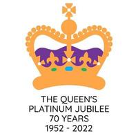 Banner des Platin-Jubiläums der Königin. 1952-2022. Die Königin wird die erste britische Monarchin sein, die nach 70 Dienstjahren ein Platin-Jubiläum feiert. vektor