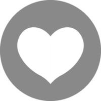 Vektor flaches graues Herzsymbol in einem Kreis. Herz-Symbol-Kreis-Logo.