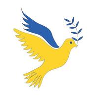 Flagge der Ukraine in Form einer Friedenstaube. das konzept des friedens in der ukraine. Vektor-Illustration isoliert auf weißem Hintergrund für Design und Web. vektor