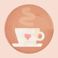 vattenfärg illustration ikon kaffe vektor