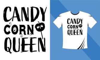 Candy Corn Queen - Halloween-T-Shirt-Design-Vorlage. Happy Halloween T-Shirt Design-Vorlage einfach zu drucken Allzweck für Männer, Frauen und Kinder vektor