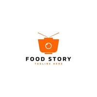 einfaches schüssel- und kamera-logo-design. Logo für Lebensmittelfotografie. Food-Story-Logo. Vektorformat. vektor