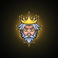 King Head Esport-Logo-Gaming-Maskottchen-Design vektor