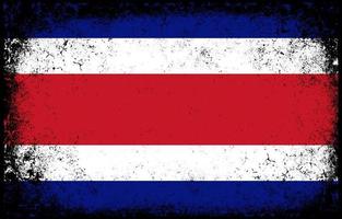 alte schmutzige grunge vintage costa rica nationalflaggenillustration vektor