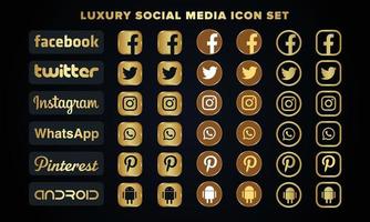 Luxus-Icon-Set beliebter sozialer Anwendungen mit abgerundeten Ecken. Social-Media-Symbole modernes Design auf transparentem Hintergrund für Ihr Design. Vektorset eps 10 vektor