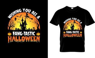 Halloween-T-Shirt-Design, Halloween-T-Shirt-Slogan und Bekleidungsdesign, Halloween-Typografie, Halloween-Vektor, Halloween-Illustration vektor