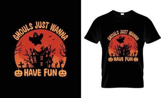 Halloween-T-Shirt-Design, Halloween-T-Shirt-Slogan und Bekleidungsdesign, Halloween-Typografie, Halloween-Vektor, Halloween-Illustration vektor