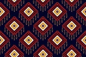 Ikat ethnisches ungarisches polnisches Volksmusterdesign. aztekischer stoffteppich boho mandalas textildekor tapete. stammes-native motiv blume traditionelle stickerei vektor illustriert