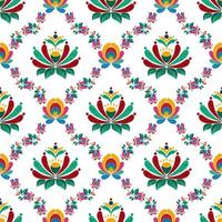 blommig etnisk ikat sömlös mönster dekoration design. aztec tyg matta boho mandalas textil- dekor tapet. stam- inföding motiv blomma dekorativ traditionell broderi vektor bakgrund