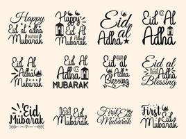 glückliches eid mubarak-typografie-t-shirt-design vektor