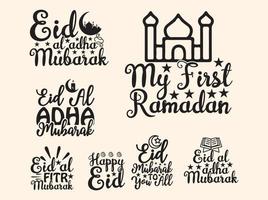 Lycklig eid mubarak typografi t skjorta design vektor