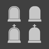 gravsten med korsa logotyp, gravsten ikon, gravsten silhuett vektor ClipArt uppsättning. enkel platt modern design.