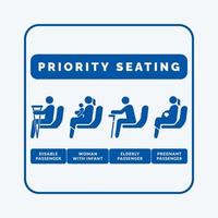 prioritet sittplatser tecken stock vektor illustration