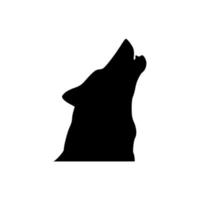 Abbildung Silhouette Vektor Wolfskopf isoliert weißer Hintergrund