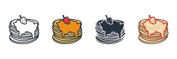 pannkaka ikon logotyp vektor illustration. frukost pannkakor symbol mall för grafisk och webb design samling