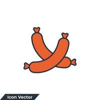 Wurst-Symbol-Logo-Vektor-Illustration. Wurstsymbolvorlage für Grafik- und Webdesign-Sammlung vektor