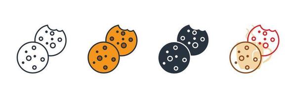 Kekse-Symbol-Logo-Vektor-Illustration. Chocolate Chip Cookies Symbolvorlage für Grafik- und Webdesign-Sammlung vektor