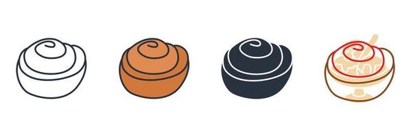 Zimtschnecken-Symbol-Logo-Vektor-Illustration. Symbolvorlage für frische Zimtbäckerei-Lebensmittelbrötchen für Grafik- und Webdesign-Sammlung vektor