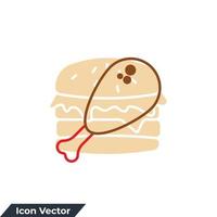 Hühnerbein-Symbol-Logo-Vektor-Illustration. Hühnerbein-Symbolvorlage für Grafik- und Webdesign-Sammlung vektor