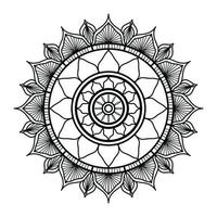 schwarzer dekorativer Mandala-Design-Hintergrund, Mandala-Design, Mandala-Muster-Malbuch-Kunst-Tapeten-Design, Schwarz-Weiß-Mandala vektor