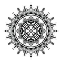 schwarzer dekorativer Mandala-Design-Hintergrund, Mandala-Design, Mandala-Muster-Malbuch-Kunst-Tapeten-Design, Schwarz-Weiß-Mandala vektor