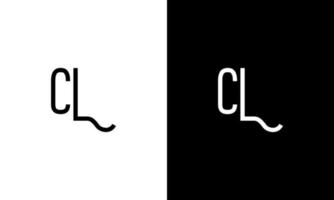 cl-Logo-Design. Buchstabe c Logo-Design. cl-Logo-Icon-Design in Schwarz-Weiß-Farben kostenlose Vektorvorlage. vektor