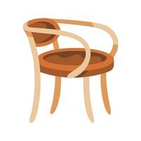 retro trä- stol med handtag, mitten av århundradet modern möbel vektor
