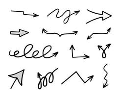 Vektorsatz handgezeichneter Pfeile, Elemente zur Präsentation vektor