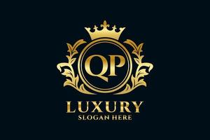 Royal Luxury Logo-Vorlage mit anfänglichem qp-Buchstaben in Vektorgrafiken für luxuriöse Branding-Projekte und andere Vektorillustrationen. vektor