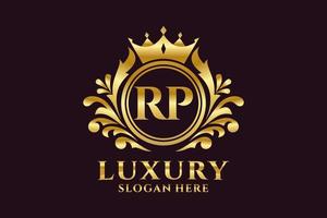 Royal Luxury Logo-Vorlage mit anfänglichem RP-Buchstaben in Vektorgrafiken für luxuriöse Branding-Projekte und andere Vektorillustrationen. vektor