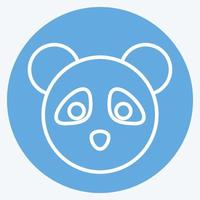 ikon panda. relaterad till djur- huvud symbol. blå ögon stil. enkel design redigerbar. enkel illustration. söt. utbildning vektor
