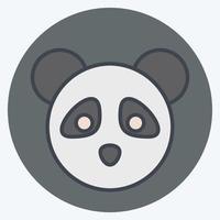 ikon panda. relaterad till djur- huvud symbol. Färg para stil. enkel design redigerbar. enkel illustration. söt. utbildning vektor
