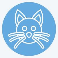 Symbol Katze. bezogen auf Tierkopfsymbol. blaue augen stil. einfaches Design editierbar. einfache Abbildung. niedlich. Ausbildung vektor