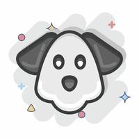 ikon hund. relaterad till djur- huvud symbol. komisk stil. enkel design redigerbar. enkel illustration. söt. utbildning vektor