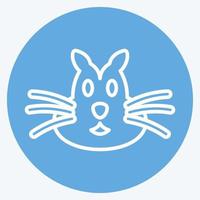 Symbol Streifenhörnchen. bezogen auf Tierkopfsymbol. blaue augen stil. einfaches Design editierbar. einfache Abbildung. niedlich. Ausbildung vektor