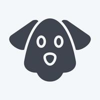 Symbol Hund. bezogen auf Tierkopfsymbol. Glyphen-Stil. einfaches Design editierbar. einfache Abbildung. niedlich. Ausbildung vektor