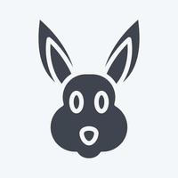 ikon kanin. relaterad till djur- huvud symbol. glyf stil. enkel design redigerbar. enkel illustration. söt. utbildning vektor