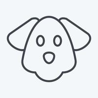 Symbol Hund. bezogen auf Tierkopfsymbol. Linienstil. einfaches Design editierbar. einfache Abbildung. niedlich. Ausbildung vektor
