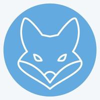 Symbol Fuchs. bezogen auf Tierkopfsymbol. blaue augen stil. einfaches Design editierbar. einfache Abbildung. niedlich. Ausbildung vektor