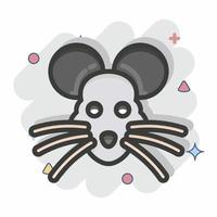 Ikone Ratte. bezogen auf Tierkopfsymbol. Comic-Stil. einfaches Design editierbar. einfache Abbildung. niedlich. Ausbildung vektor