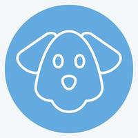 Symbol Hund. bezogen auf Tierkopfsymbol. blaue augen stil. einfaches Design editierbar. einfache Abbildung. niedlich. Ausbildung vektor