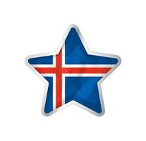 Island-Flagge im Stern. Knopfstern und Flaggenvorlage. einfache Bearbeitung und Vektor in Gruppen. Nationalflaggenvektorillustration auf weißem Hintergrund.